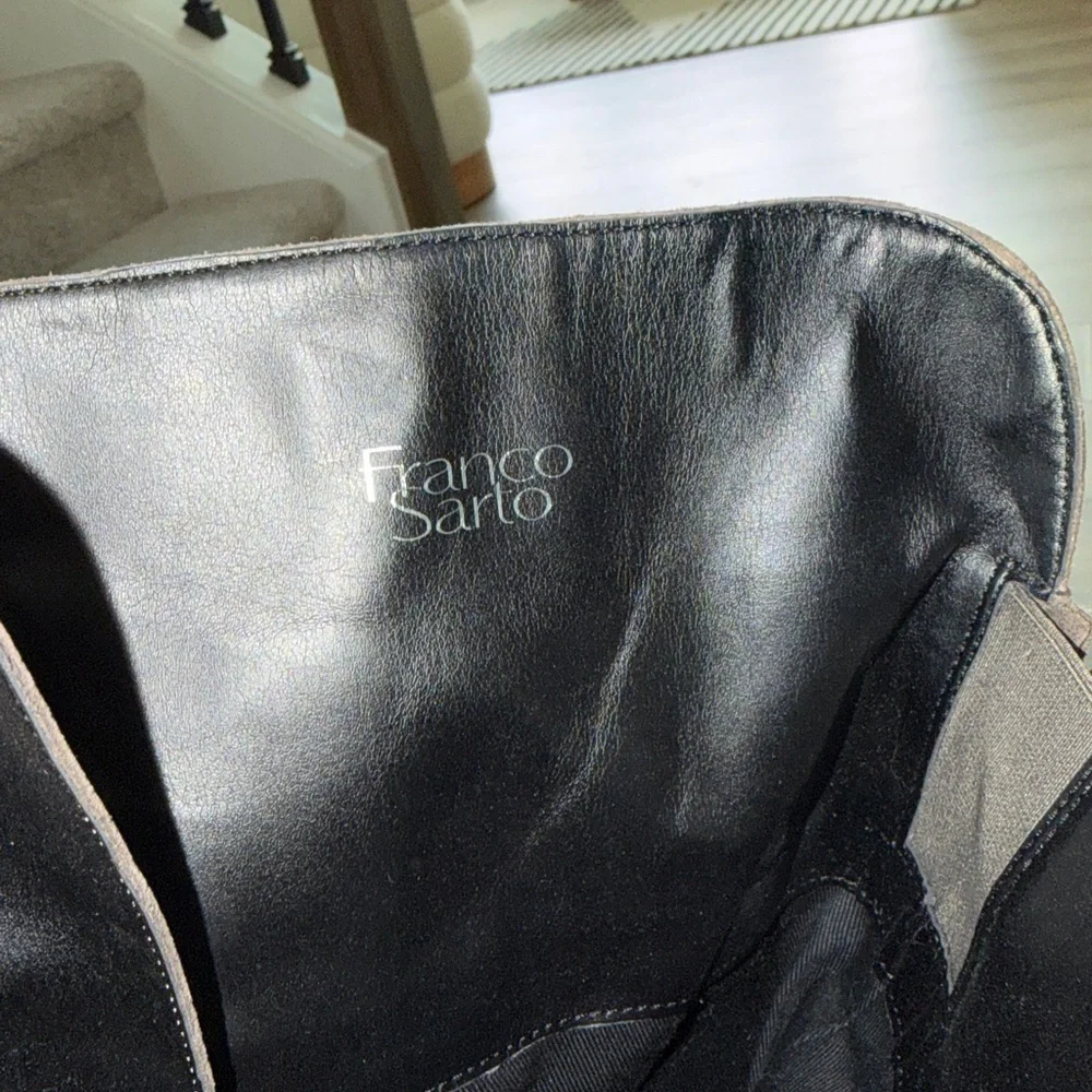 Franco Sarto PANYA grey suede lace-up over-the-knee boots with a block heel 7M